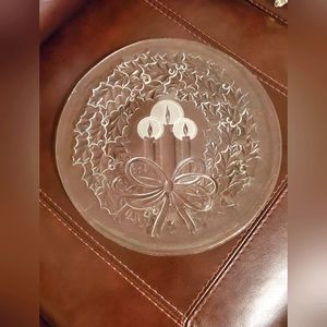 Christmas candles🕯crystal platter